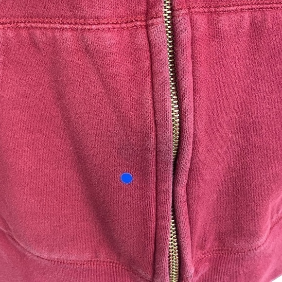 Well-loved Ralph Lauren wine red hoodie sweatshirt, size large. - Picture 6 of 11